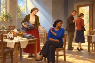 A compassionate caregiver remains gentle as people she has helped turn away and reproach her.